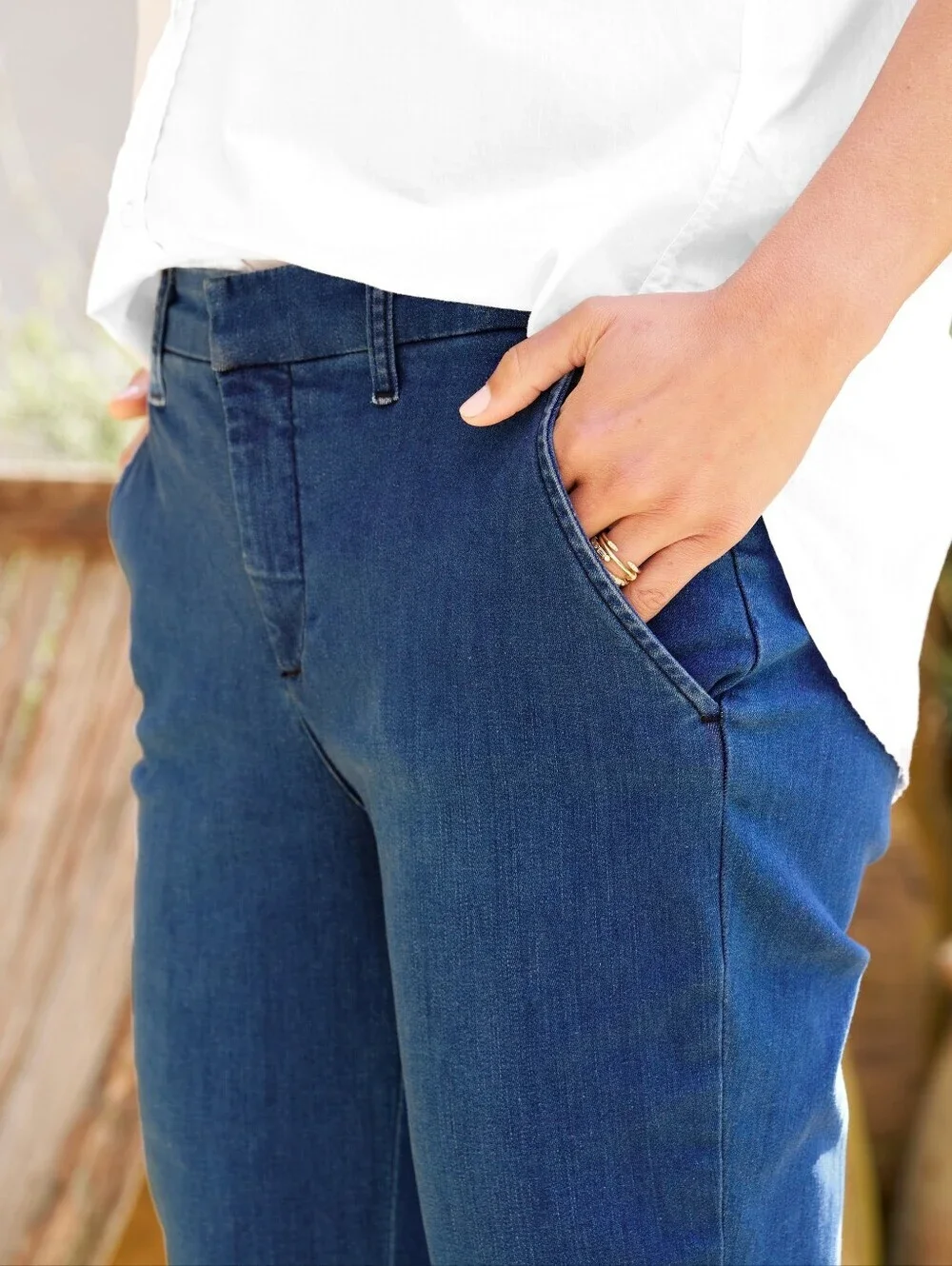 Frank & Eileen Wicklow 1977 Wash Italian Performance Denim Crop Chino Jeans 10